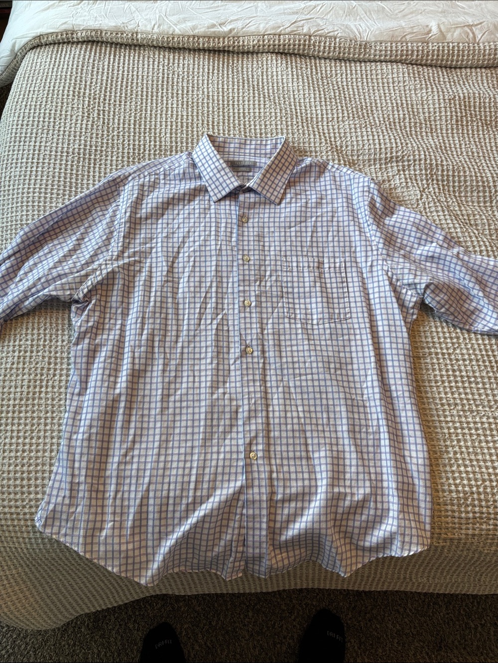 Men's Blue and Purple Check Dress Shirt